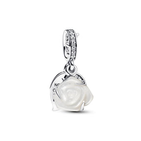 Pandora Moments White Rose in Bloom Double hela, hopea, 793200C01
