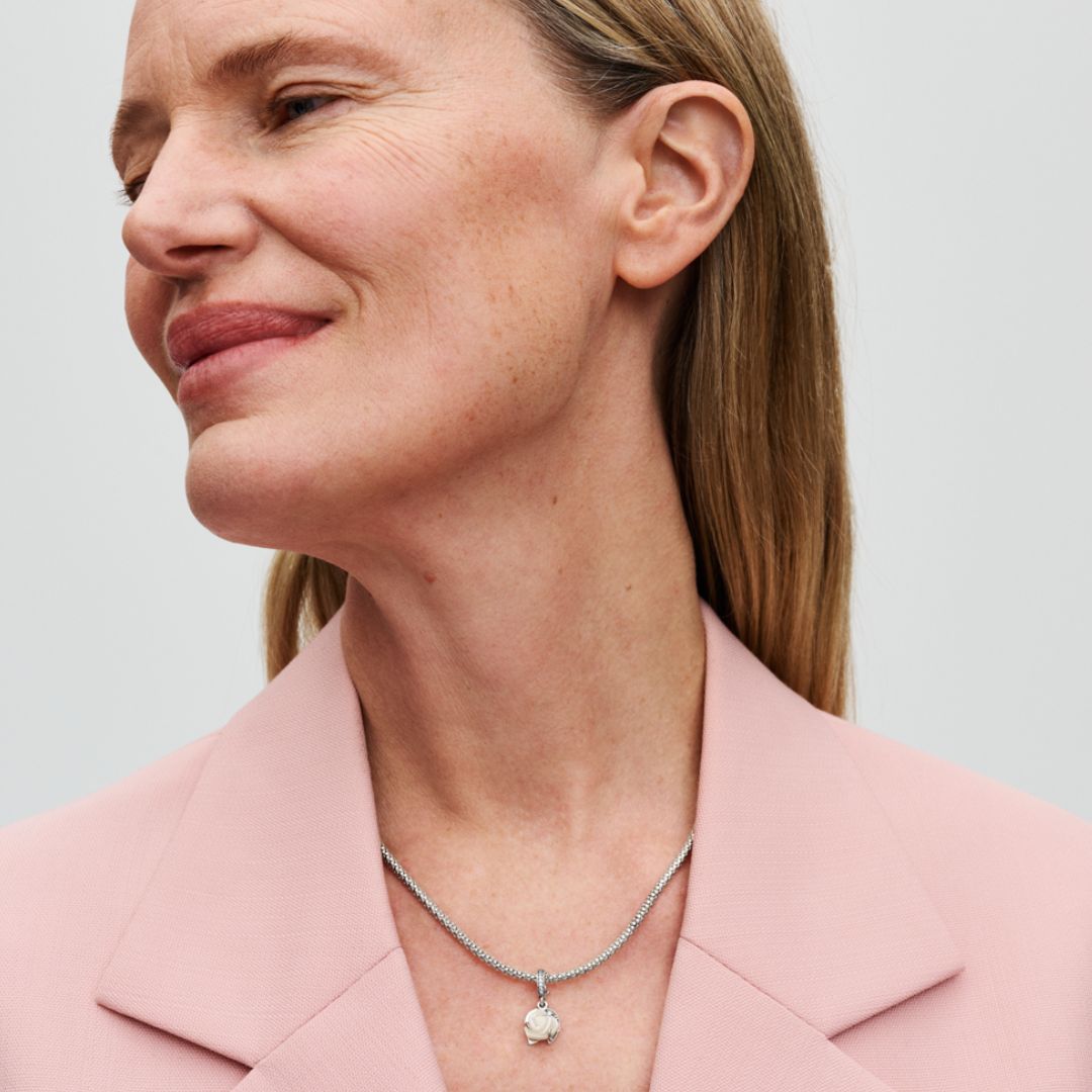 Pandora Moments White Rose in Bloom Double hela, hopea, 793200C01