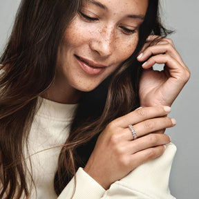 Pandora Timeless Alternative Sparkling Band sormus, ruusukullattu, 183021C01