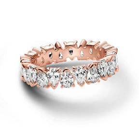 Pandora Timeless Alternative Sparkling Band sormus, ruusukullattu, 183021C01