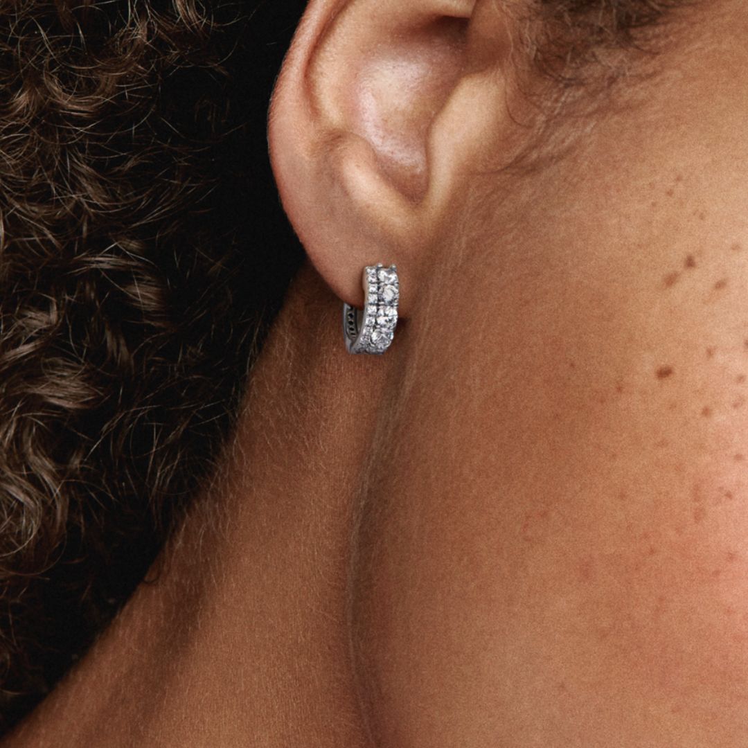 Pandora Timeless Double Band Pavé korvakorut, hopea, 290058C01