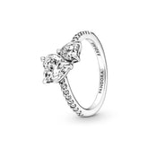 Pandora Timeless Double Heart Sparkling sormus, hopea, 191198C01