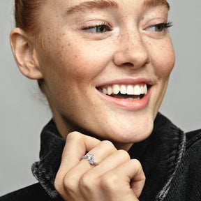 Pandora Timeless Double Heart Sparkling sormus, hopea, 191198C01