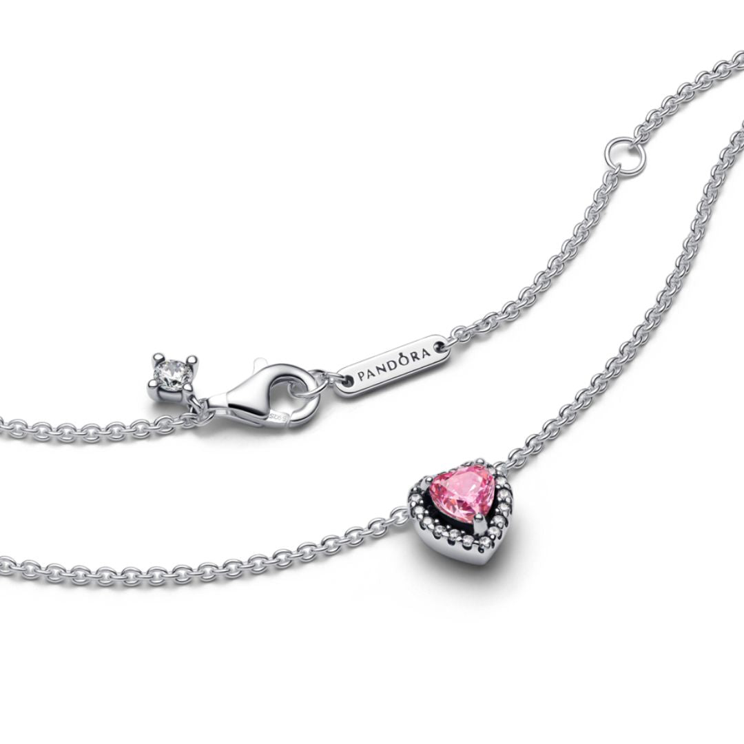Pandora Timeless Elevated Heart Necklace, Silver, 398425C02-45