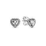 Pandora Timeless Elevated Heart tappikorvakorut, hopea, 298427C01