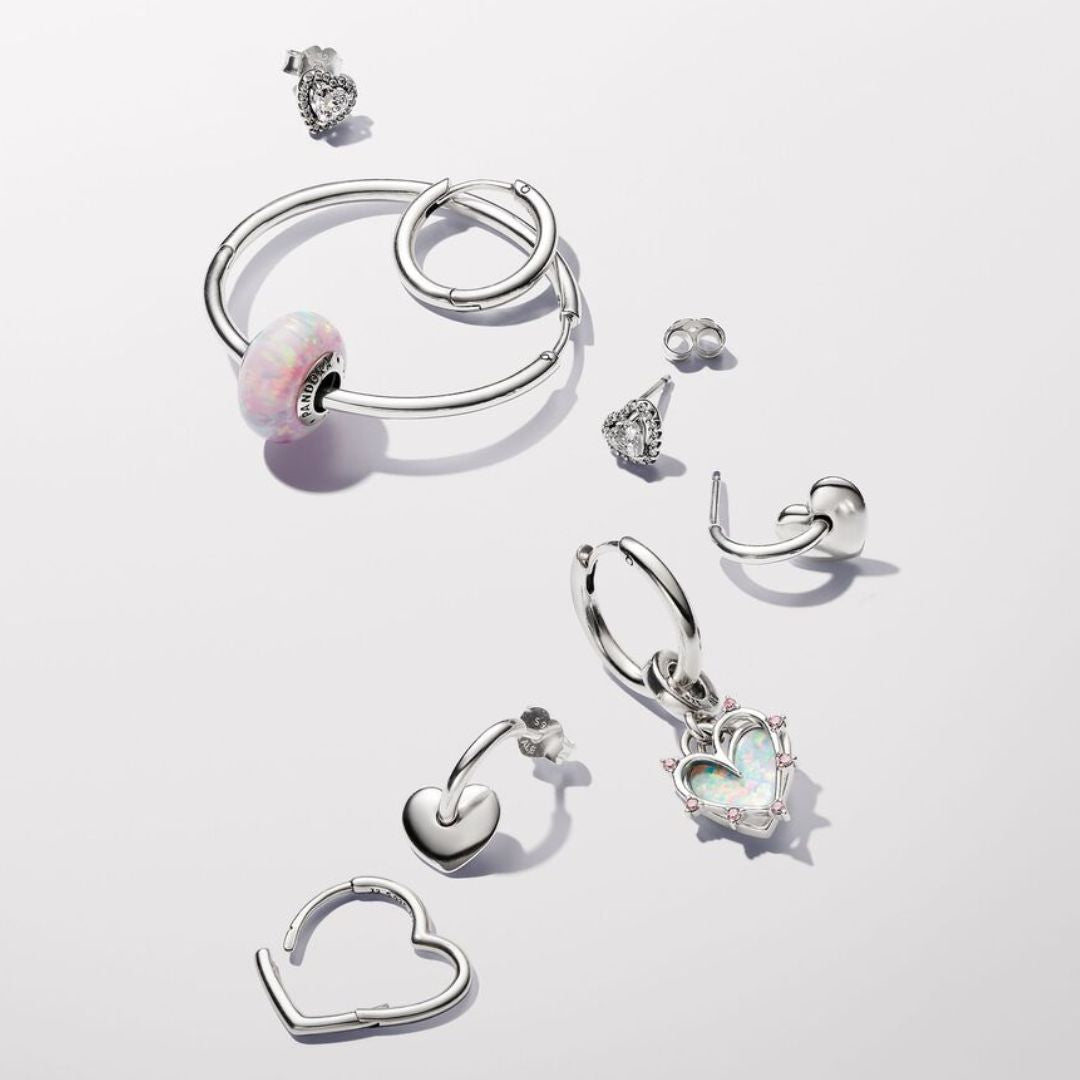Pandora Timeless Elevated Heart tappikorvakorut, hopea, 298427C01
