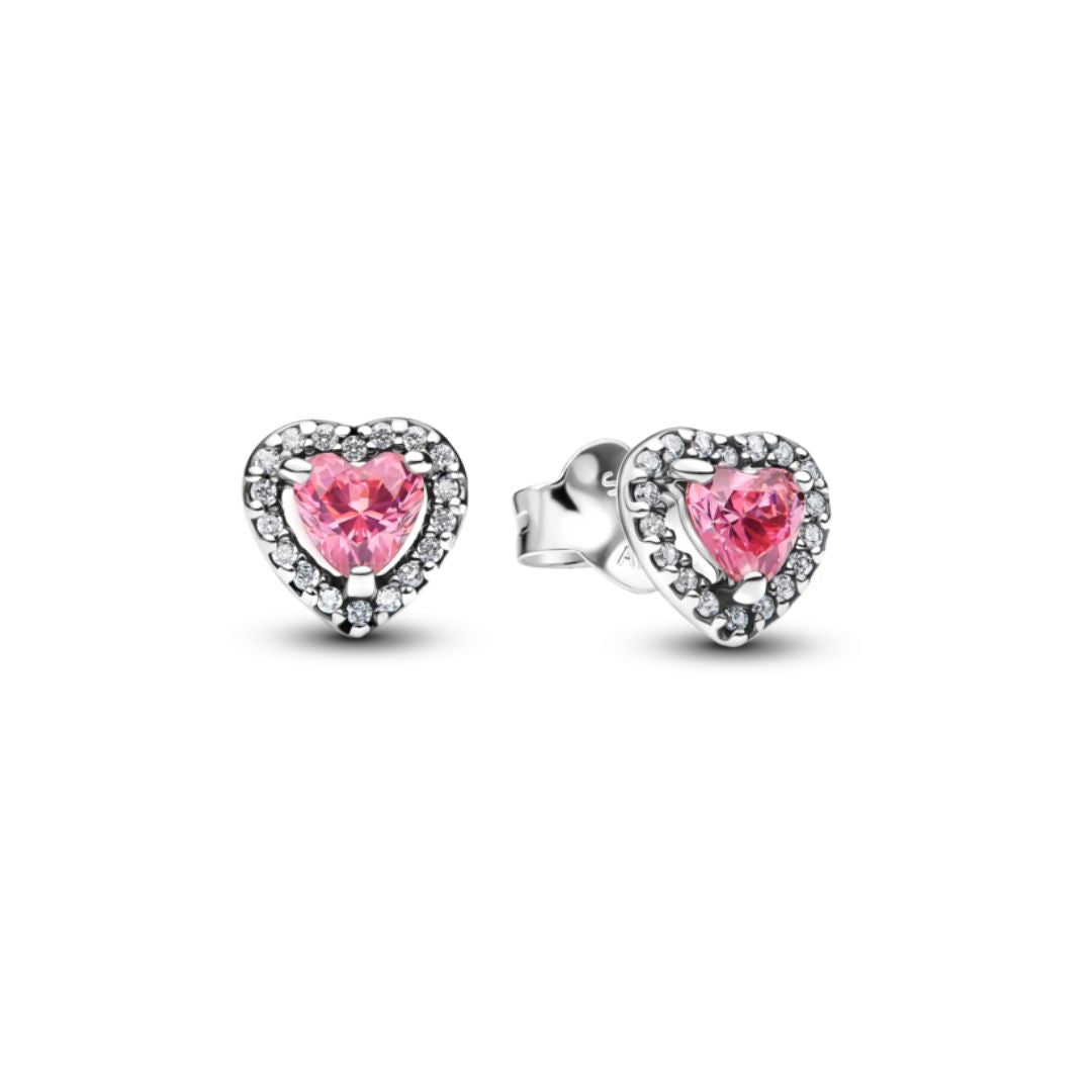 Pandora Timeless Elevated Pink Heart tappikorvakorut, hopea, 298427C02