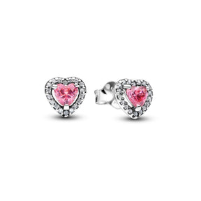 Pandora Timeless Elevated Pink Heart tappikorvakorut, hopea, 298427C02