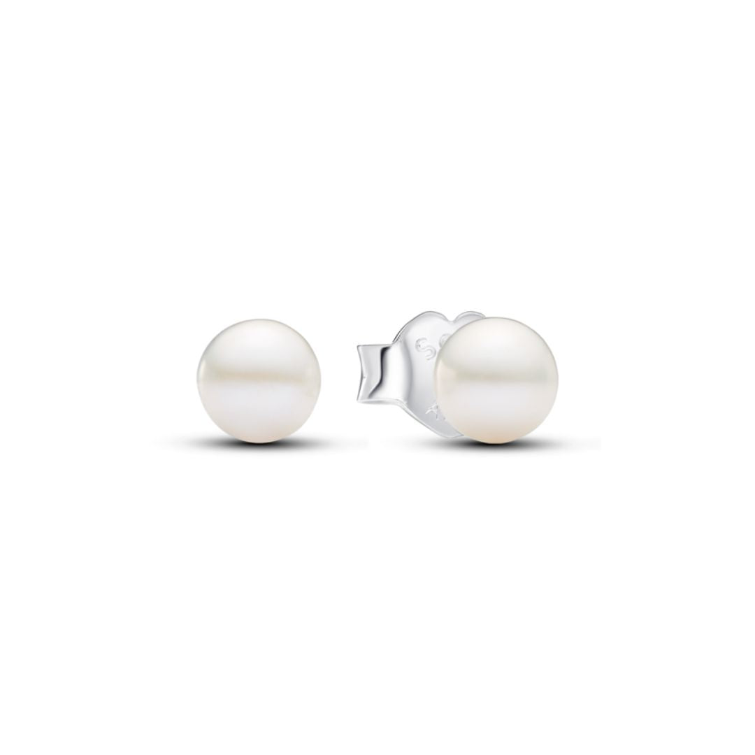 Pandora Timeless Freshwater Cultured Pearl tappikorvakorut, 4.5 mm, hopea, 293168C01
