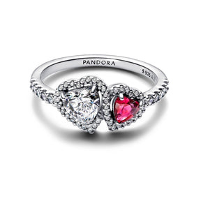 Pandora Timeless Halo Hearts sormus, hopea, 193662C01