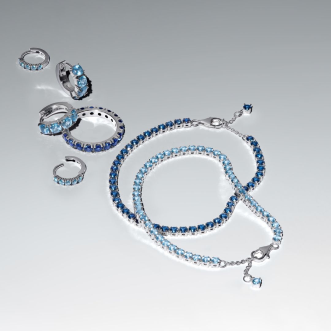 Pandora Timeless Light Blue rengaskorvakorut, hopea, 293849C01