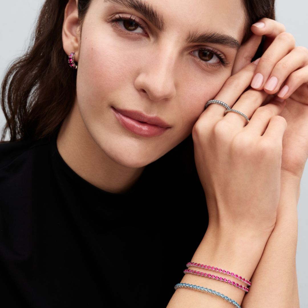 Pandora Timeless Pink rengaskorvakorut, hopea, 293851C02