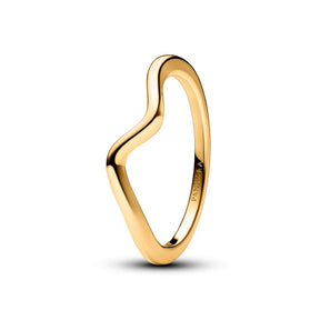 Pandora Timeless Polished Wave sormus, keltakullattu, 163095C00