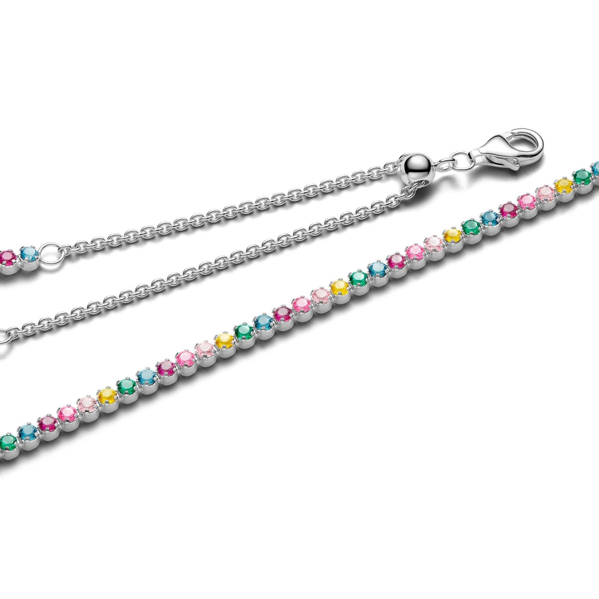 Pandora Timeless Rainbow Tennis kaulakoru, hopeaa, 394648C01-40