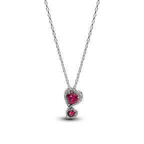 Pandora Timeless Red Halo Hearts Pendant kaulakoru, hopea, 393658C01-60