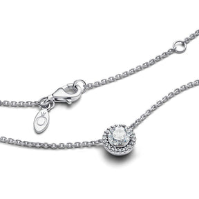 Pandora Timeless Round Sparkle Halo kaulakoru, hopea, 396240CZ-45