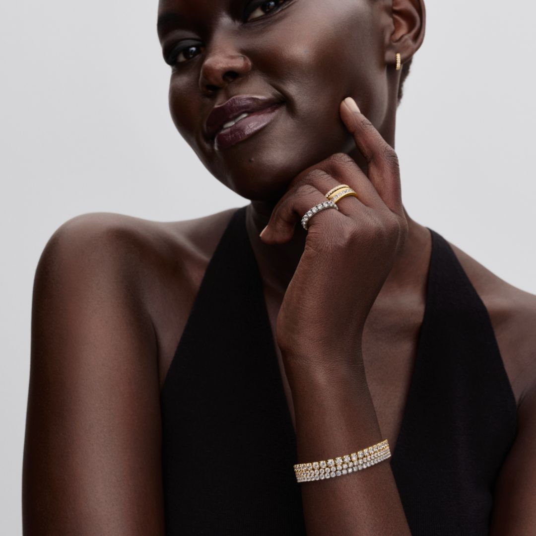 Pandora Timeless Sparkling Bold Tennis rannekoru, keltakullattu, 563539C01