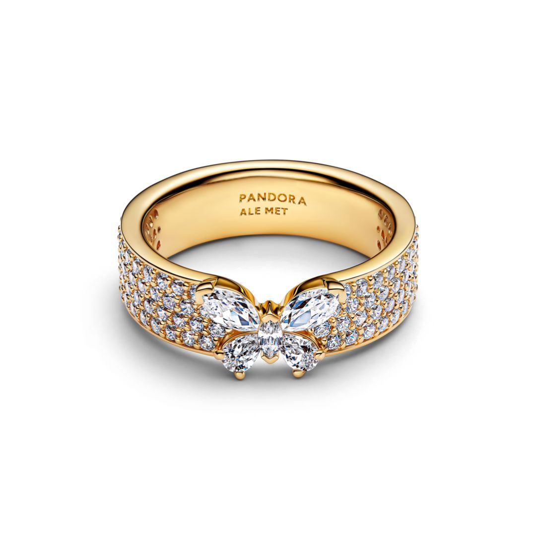 Pandora Timeless Sparkling Butterfly Bold sormus, keltakullattu, 164270C01