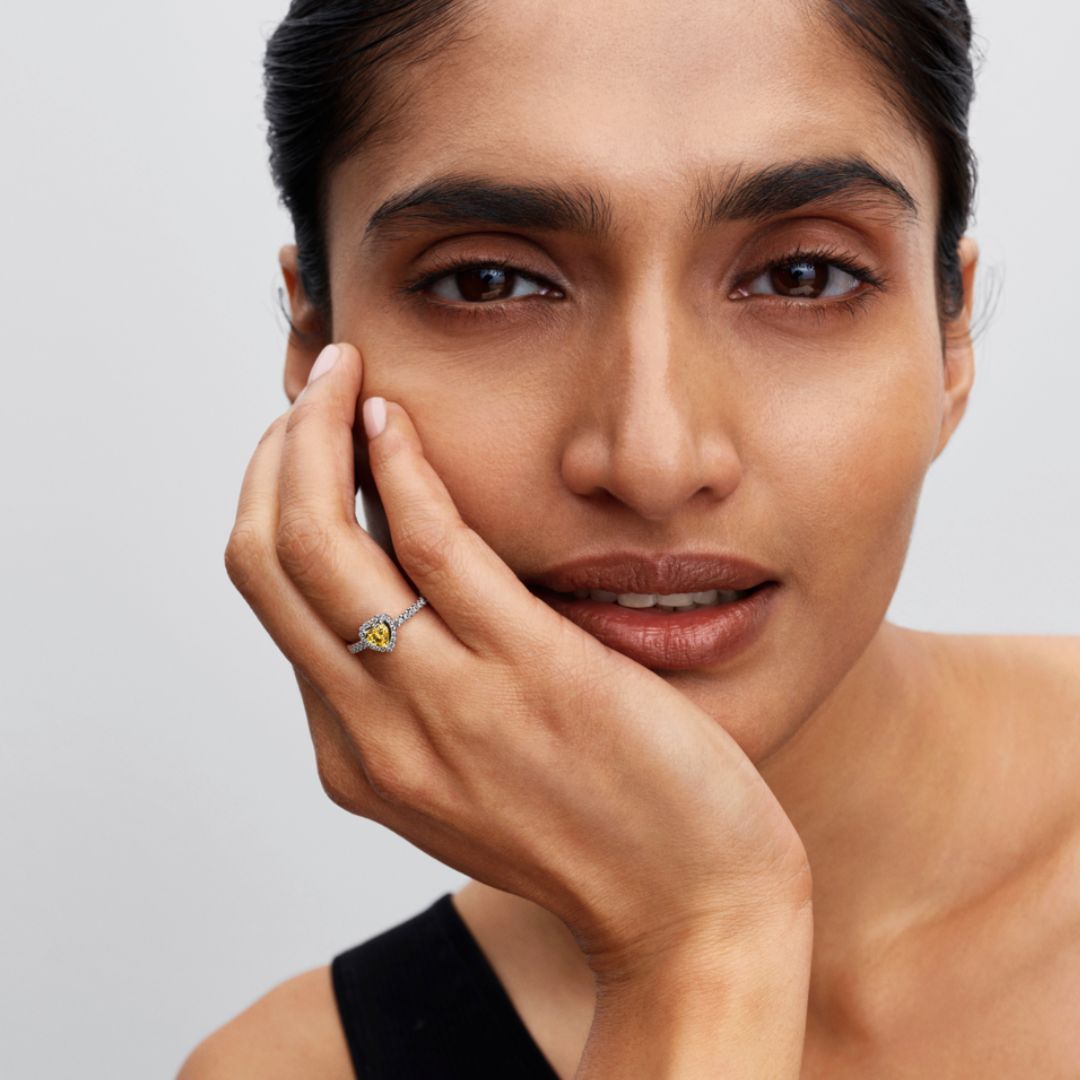 Pandora Timeless Sparkling Elevated Heart sormus, hopea, 198421C06