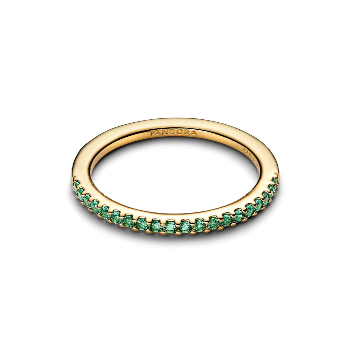 Pandora Timeless Sparkling Green Half-Eternity Band sormus, kullattu, 162999C03
