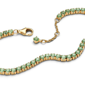 Pandora Timeless Sparkling Green Tennis rannekoru, keltakullattu, 561469C02