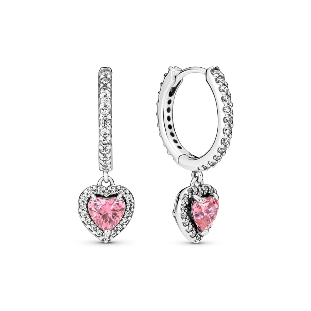 Pandora Timeless Sparkling Halo Heart rengaskorvakorut, hopea, 291445C01