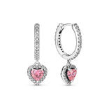 Pandora Timeless Sparkling Halo Heart rengaskorvakorut, hopea, 291445C01