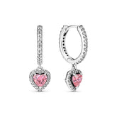 Pandora Timeless Sparkling Halo Heart rengaskorvakorut, hopea, 291445C01