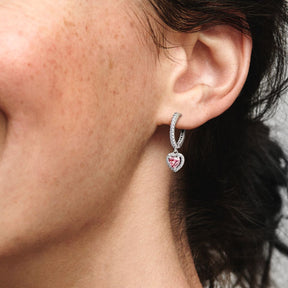 Pandora Timeless Sparkling Halo Heart rengaskorvakorut, hopea, 291445C01