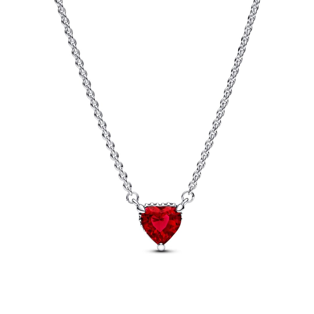 Pandora Timeless Sparkling Heart Halo Necklace, Silver, 392542C01-45