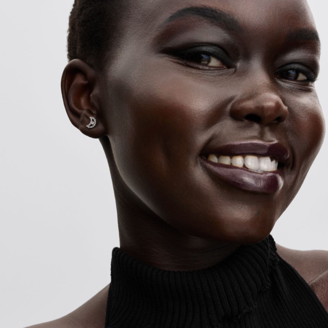 Pandora Timeless Sparkling Moon tappikorvakorut, hopea, 294257C01