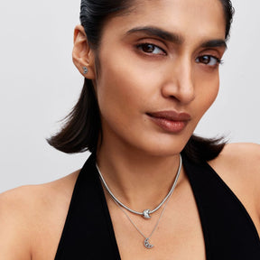 Pandora Timeless Sparkling Moon tappikorvakorut, hopea, 294257C01