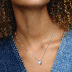 Pandora Timeless Sparkling Pear Halo kaulakoru, hopea, 392832C01-45