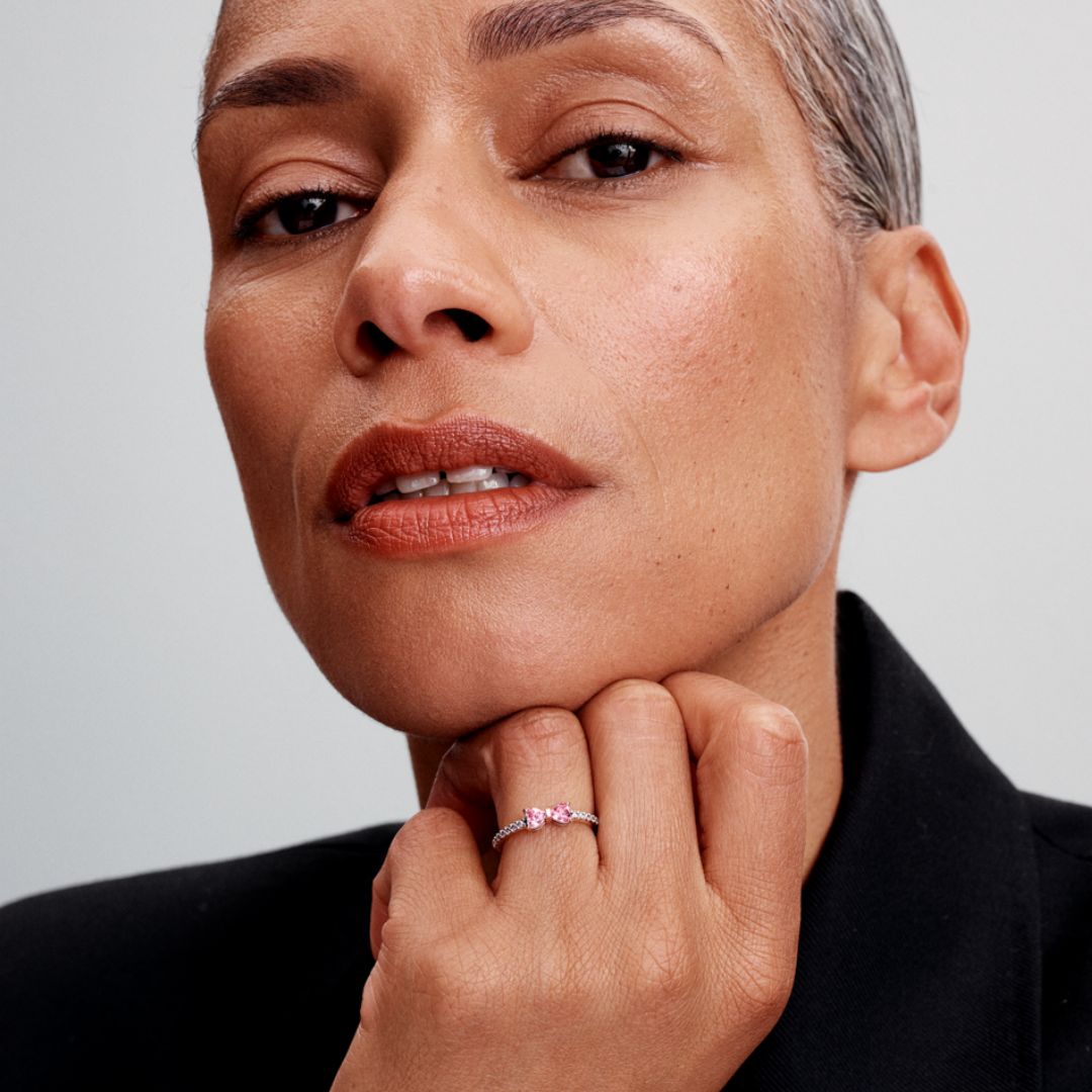 Pandora Timeless Sparkling Pink Bow sormus, hopea, 193510C01