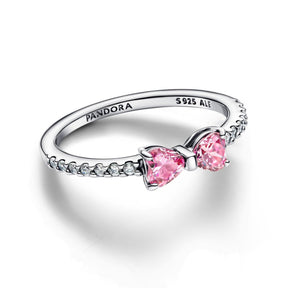 Pandora Timeless Sparkling Pink Bow sormus, hopea, 193510C01