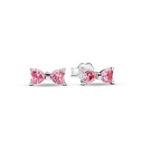 Pandora Timeless Sparkling Pink Bow tappikorvakorut, hopea, 293505C01