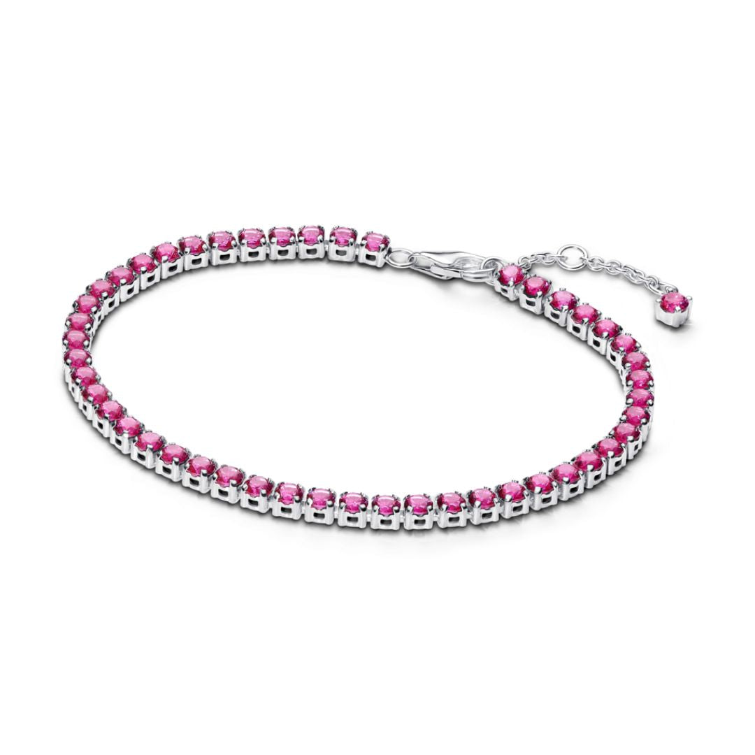 Pandora Timeless Sparkling Pink Tennis rannekoru, hopea, 591469C04
