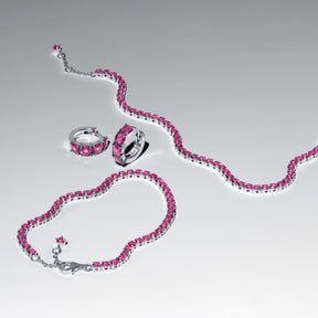 Pandora Timeless Sparkling Pink Tennis rannekoru, hopea, 591469C04