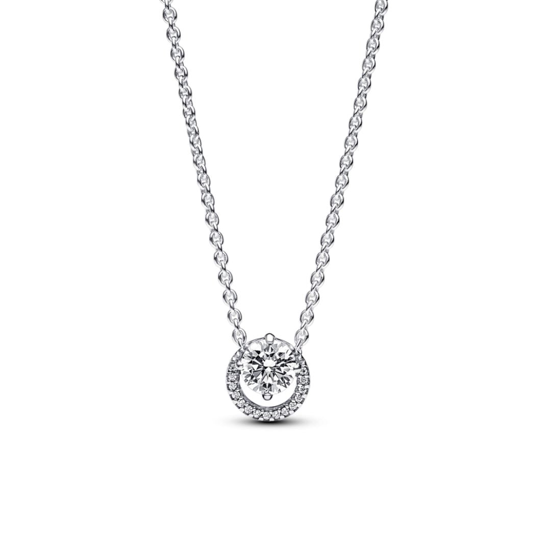Pandora Timeless Sparkling Round Halo kaulakoru, hopea, 391174C01-45