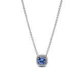 Pandora Timeless Sparkling Square Blue Halo Pendant kaulakoru, hopea, 393560C01-45