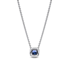 Pandora Timeless Sparkling Square Blue Halo Pendant kaulakoru, hopea, 393560C01-45