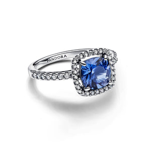 Pandora Timeless Sparkling Square Halo sormus, hopea, 193550C01