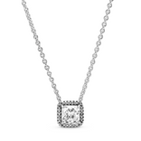 Pandora Timeless Square Sparkle Halo kaulakoru, hopea, 396241CZ-45