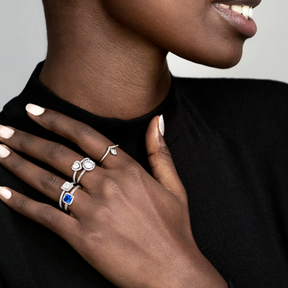 Pandora Timeless Square Sparkle Halo sormus, hopea, 198863C01