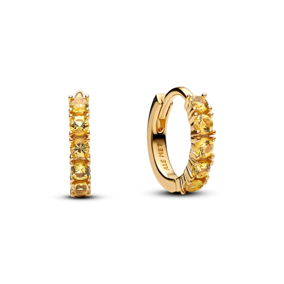 Pandora Timeless Yellow Huggie korvakorut, keltakullattu, 263849C01