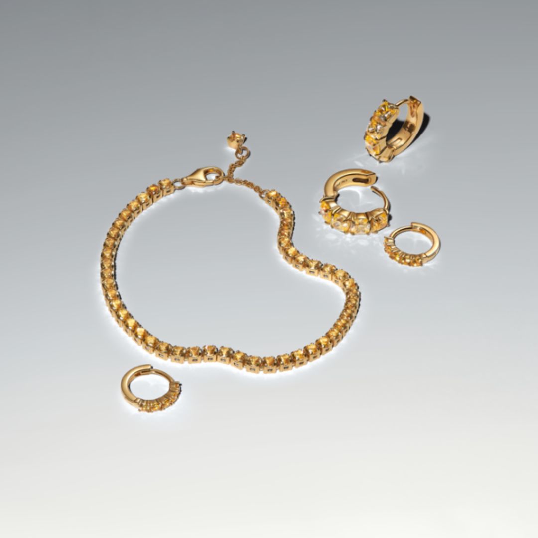 Pandora Timeless Yellow Huggie Earrings, Yellow Gold Plated