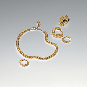 Pandora Timeless Yellow Huggie korvakorut, keltakullattu, 263849C01