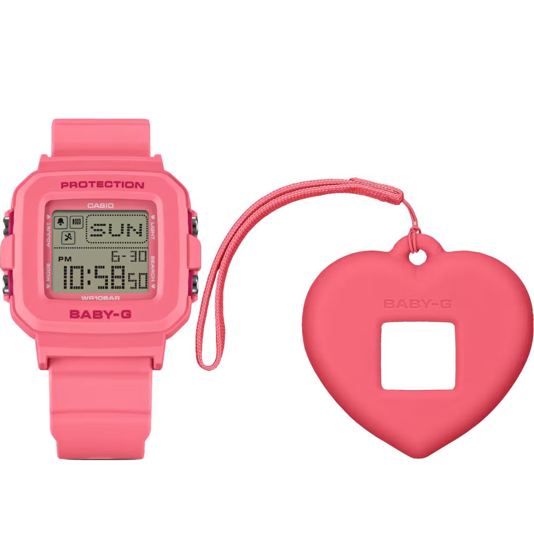 Pinkki Casio Baby-G+Plus BGD-10KH-4ER rannekello sydänkotelolla