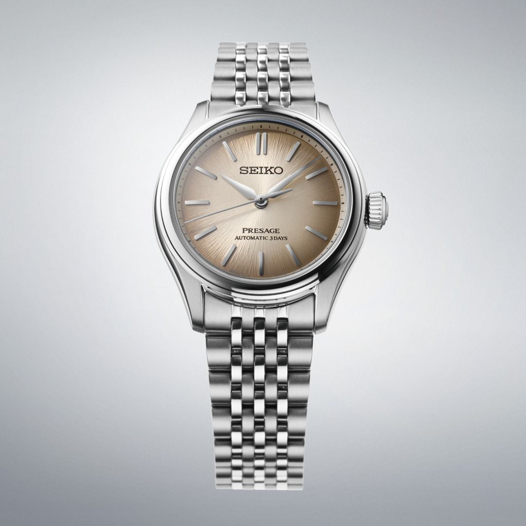 Seiko Presage Classic Series Fushi-iro SPB523J1 miesten rannekello ruskealla taululla