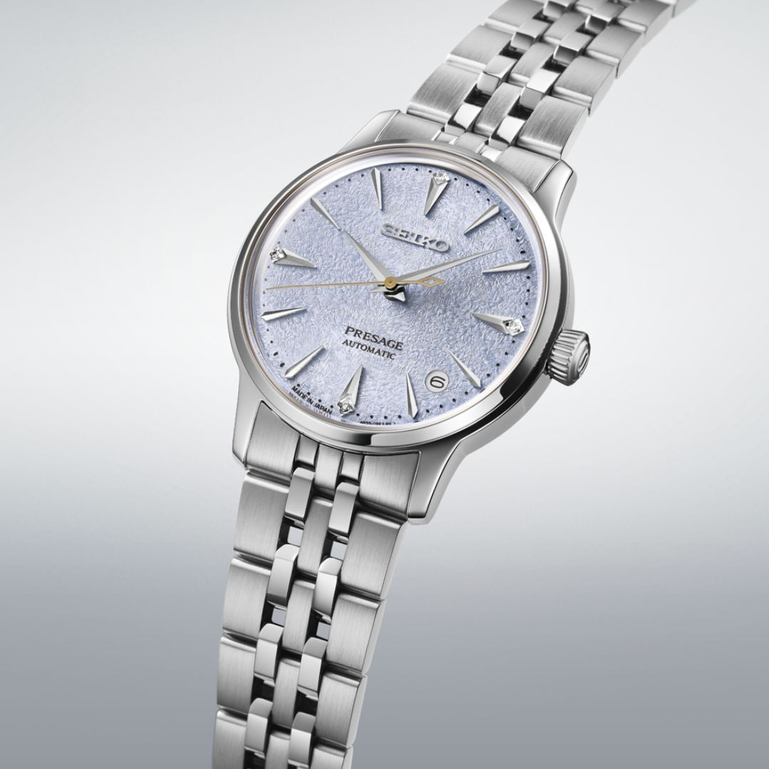 Seiko Presage Cocktail Time SRPL61J1 automaaitikello sinisellä kellotaululla